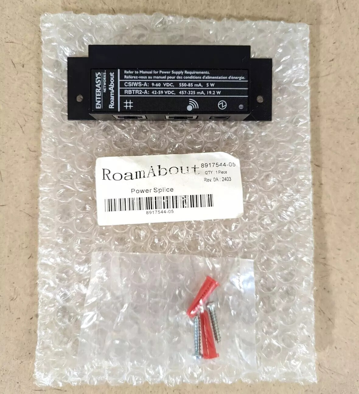 ENTERASYS Networks RoamAbout Power Splice POE 8917544-05