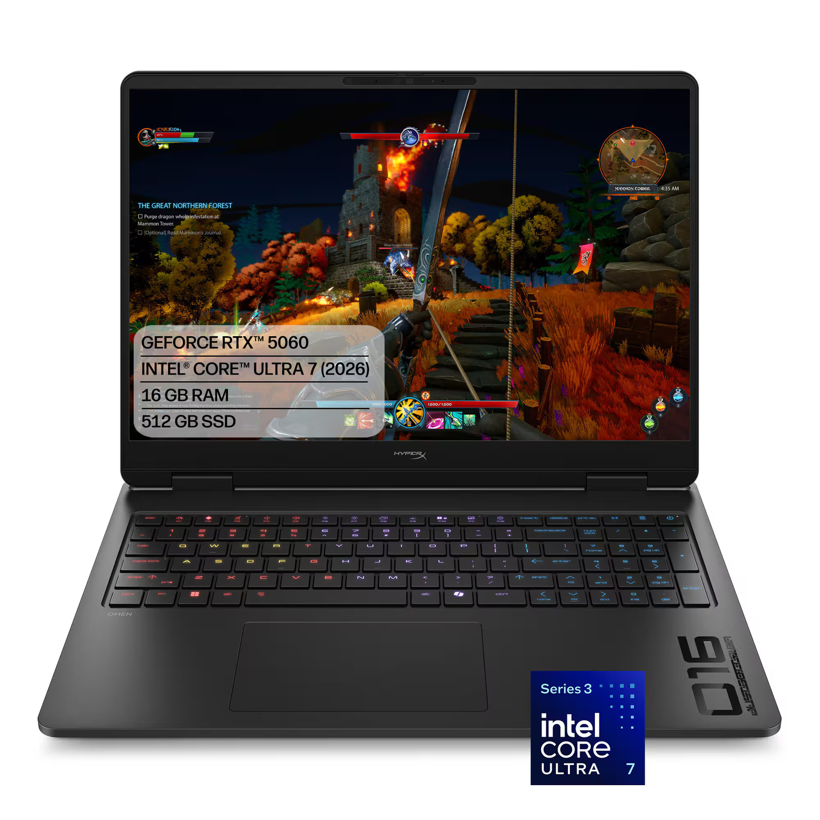 HyperX - OMEN 16" 165Hz 2K Gaming Laptop - Intel Core Ultra 7 356H (2026) - 1...