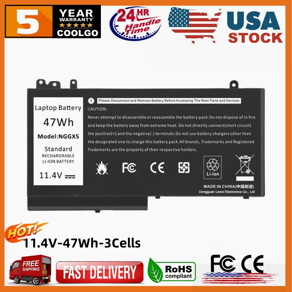 NGGX5 JY8DF Battery/Charger For Dell Latitude E5270 E5470 E5570 Precision M3510