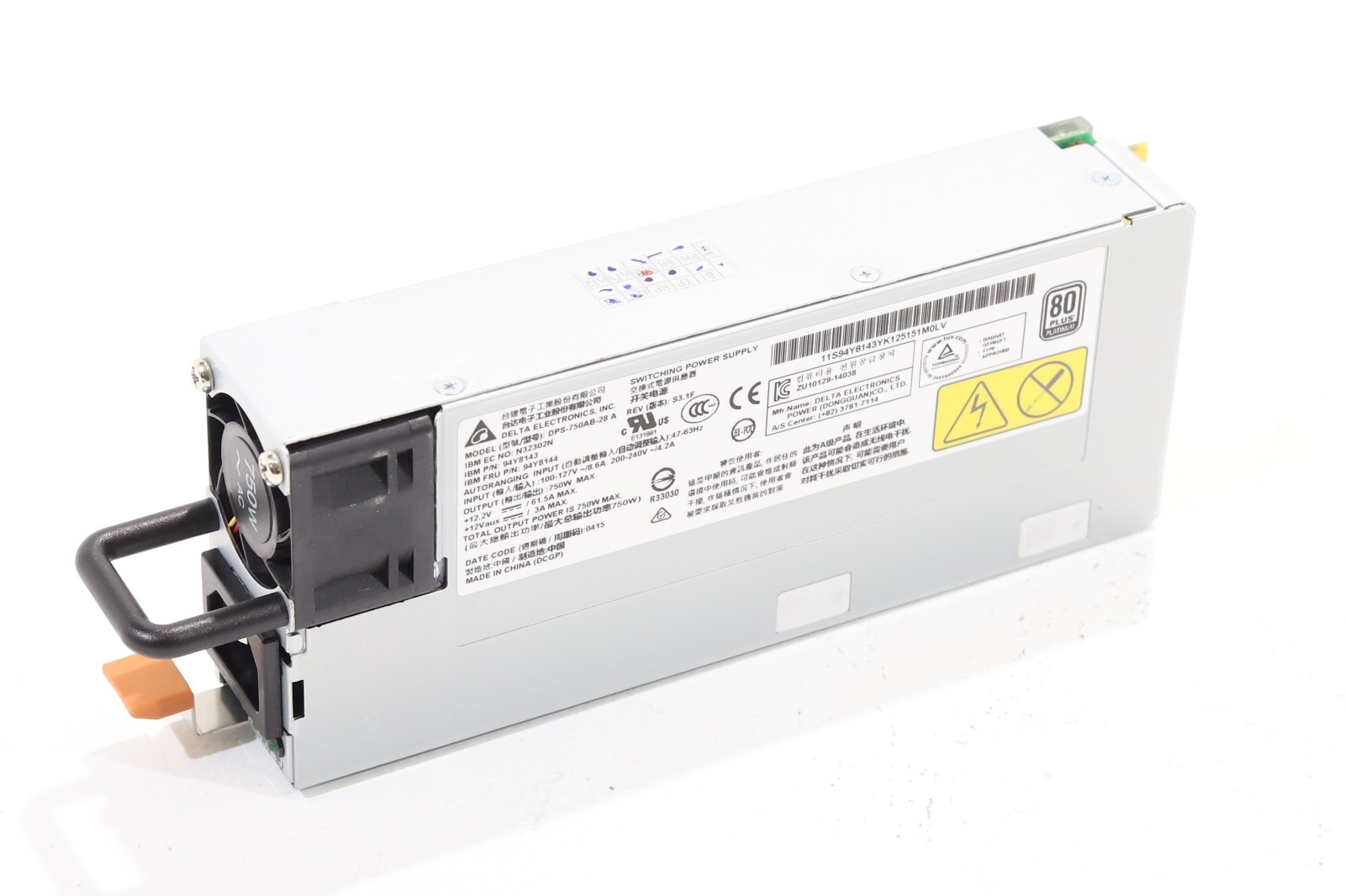 IBM DPS-750AB-28 750W Power Supply For Lenovo x3550 M5/x3650 M5 FRU P/N: 94Y8144