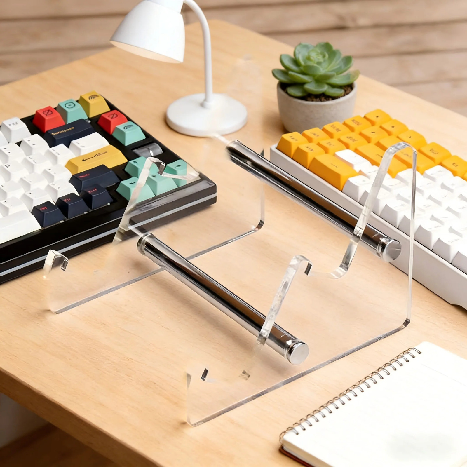 Multi-Tier Clear Acrylic Mechanical Keyboard Display Stand And Organizer