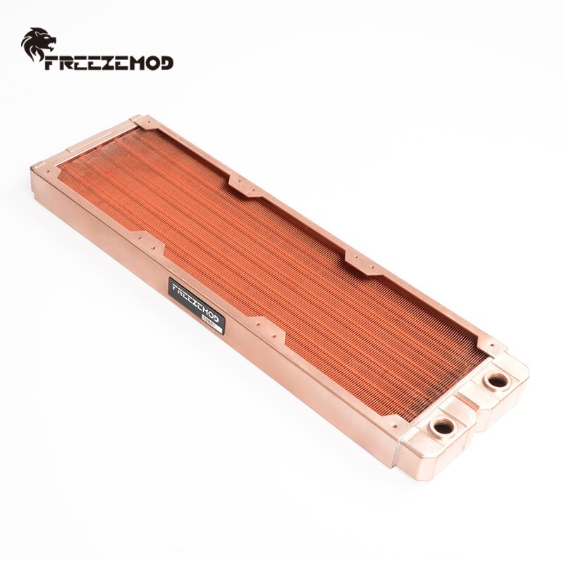FreezeMod 360mm G1/4" Threads ALL Copper Radiator for PC Water Cooling Barss