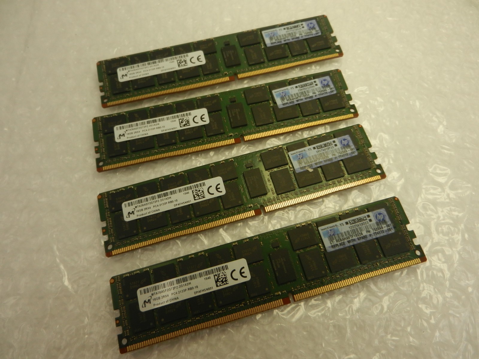 4X LOT Micron MTA36ASF2G72PZ-2G1A2IK  MEMORY 16GB 2RX4 PC4-2133P DDR4 ECC Server