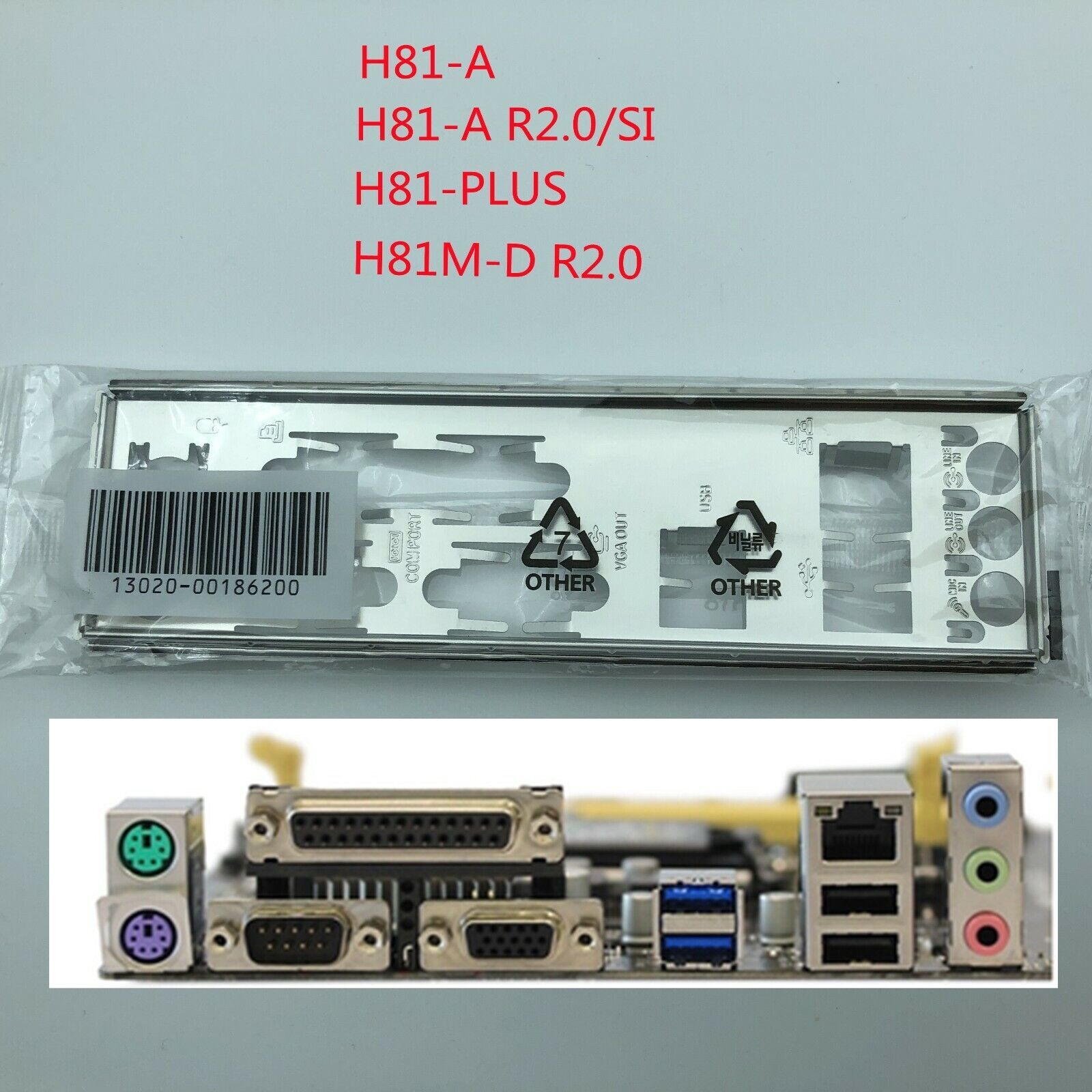 Original For Asus H81M-D R2.0 Shield I/O IO Rear Baffle Backplate Motherboard