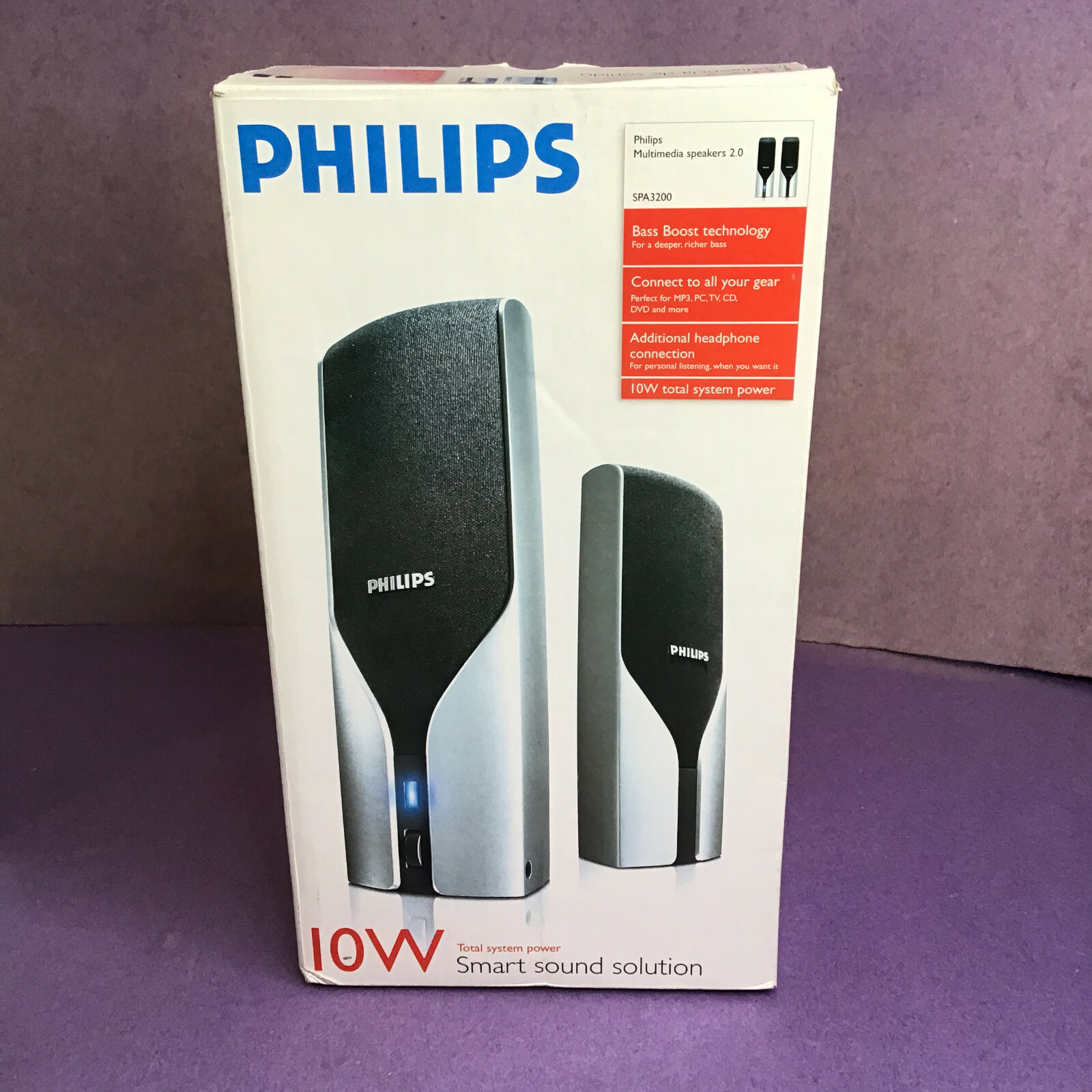 Philips Multimedia Speakerv 2.0 SPA3200 Perfect for MP3, PC, TV, CD, DVD 10W