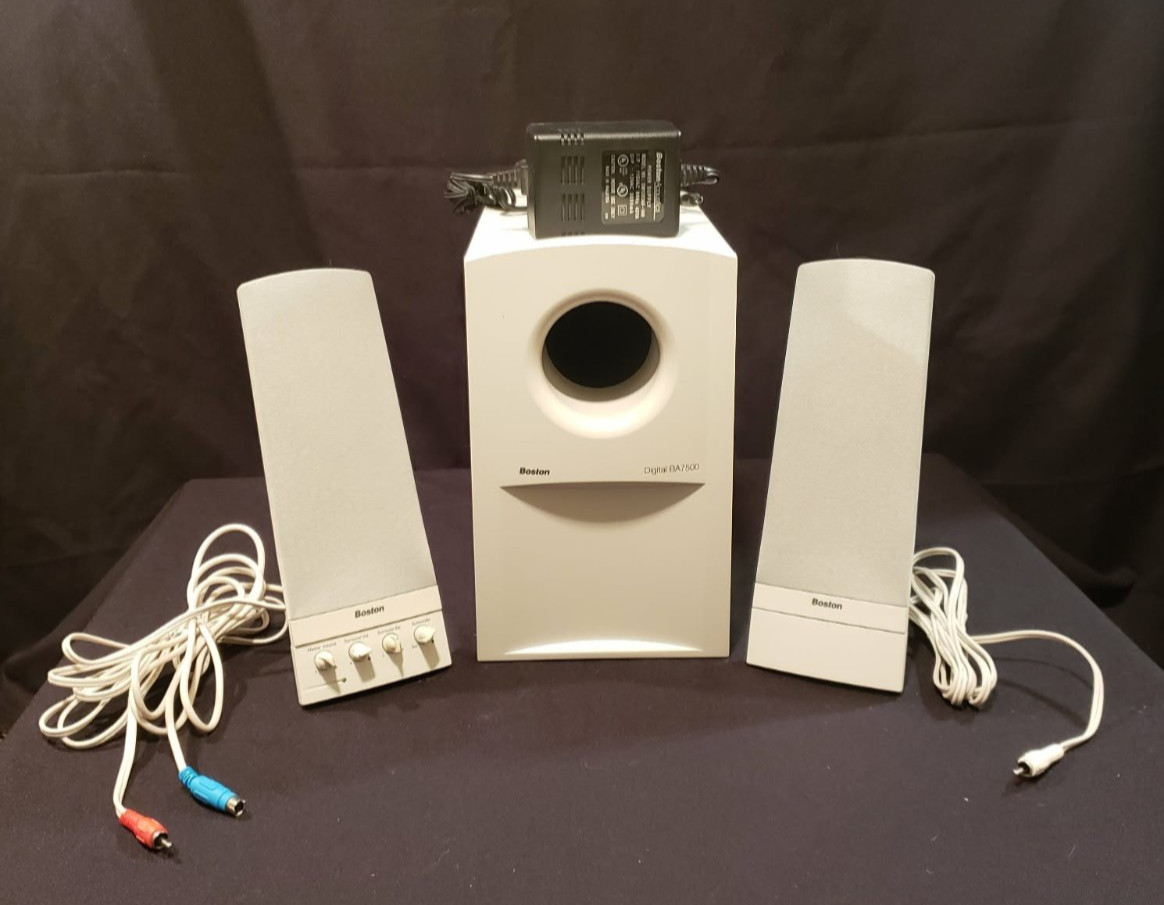 Boston Acoustics Digital BA7500 Speaker System + Subwoofer & Power Adapter vtg