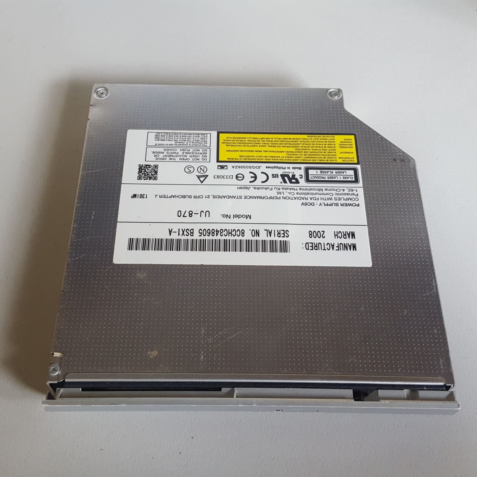 Genuine Panasonic UJ-870 CD DVD±RW IDE Optical Disk Drive With Grey Bezel