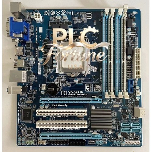 Used Gigabyte GA-B75M-D3H Intel B75 LGA 1155 DDR3 Micro ATX Motherboard