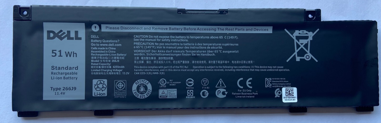 New Genuine 266J9 Battery For Inspiron 5490 G3 3500 3590 G5 5500 5505 Series51WH