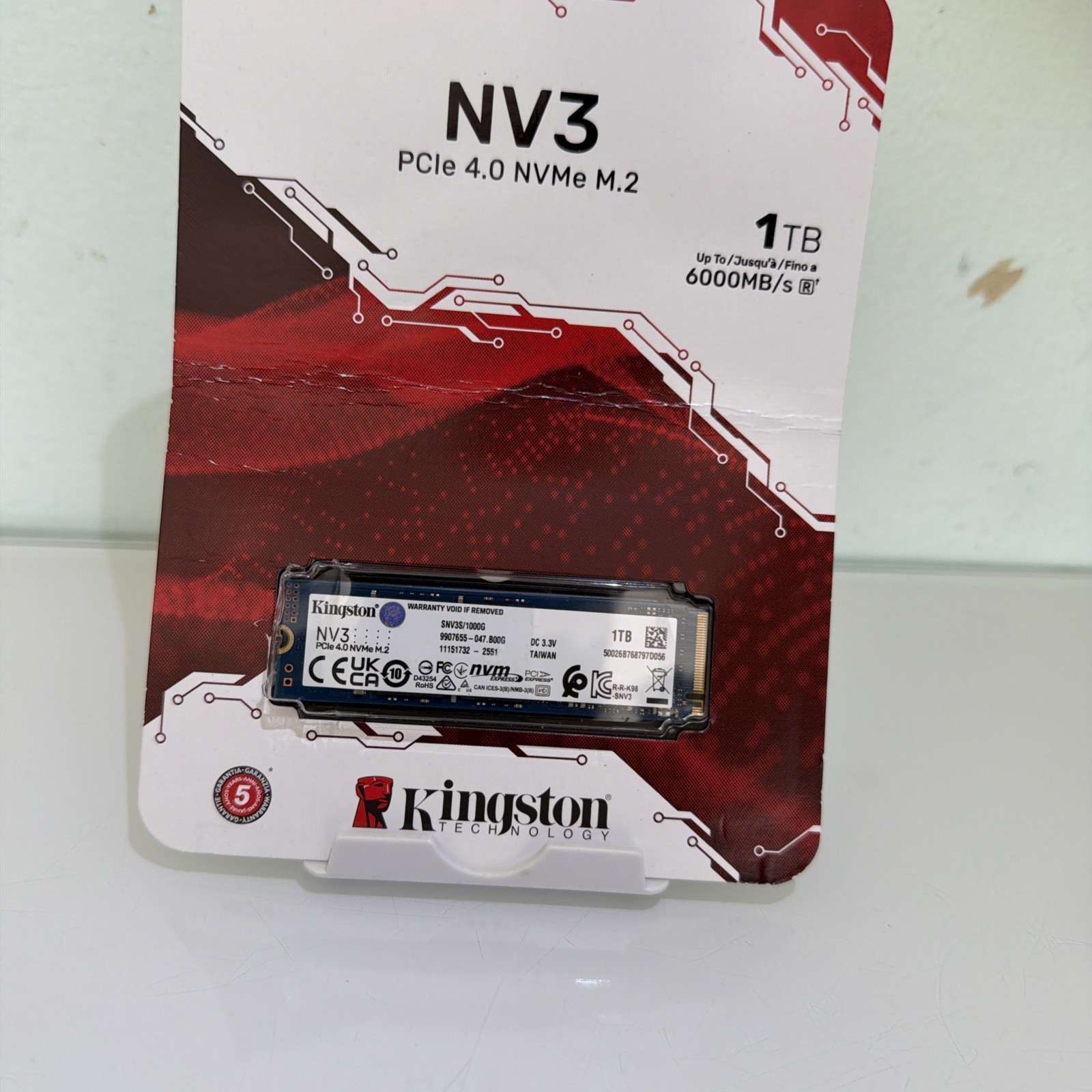 Kingston NV3 1TB M.2 2280 PCIe 4.0 NVMe Internal SSD 6000mb OPEN BOX
