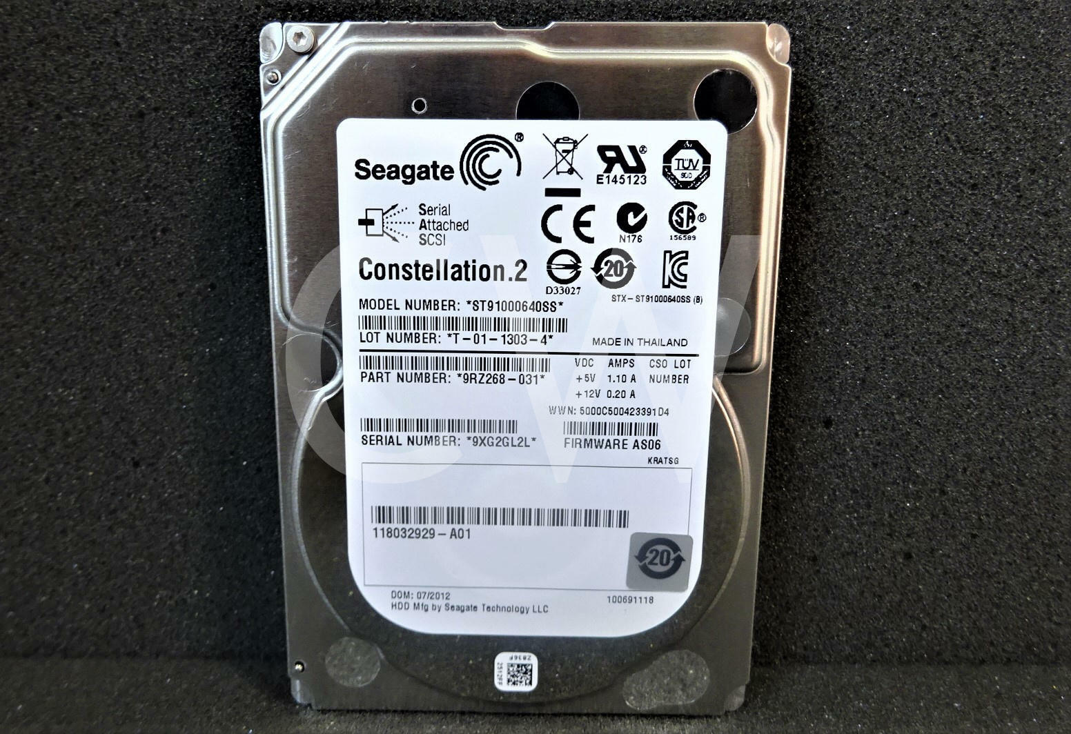 Seagate ST91000640SS 9RZ268 1TB 7.2K RPM 6Gb/s 2.5" SAS HDD Hard Drive