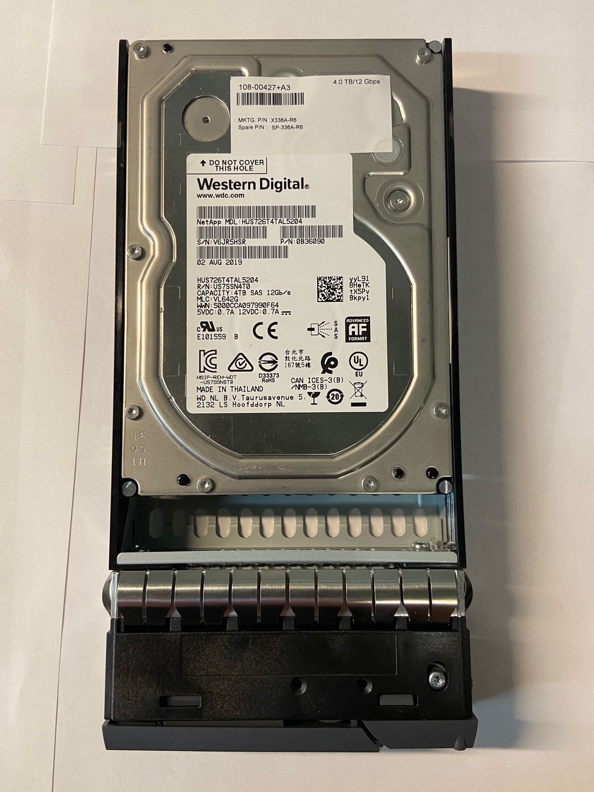 0B36090 - Netapp 4TB 7200 RPM SAS 3.5" HDD for DS4246 24bay enclosure, DS212C...