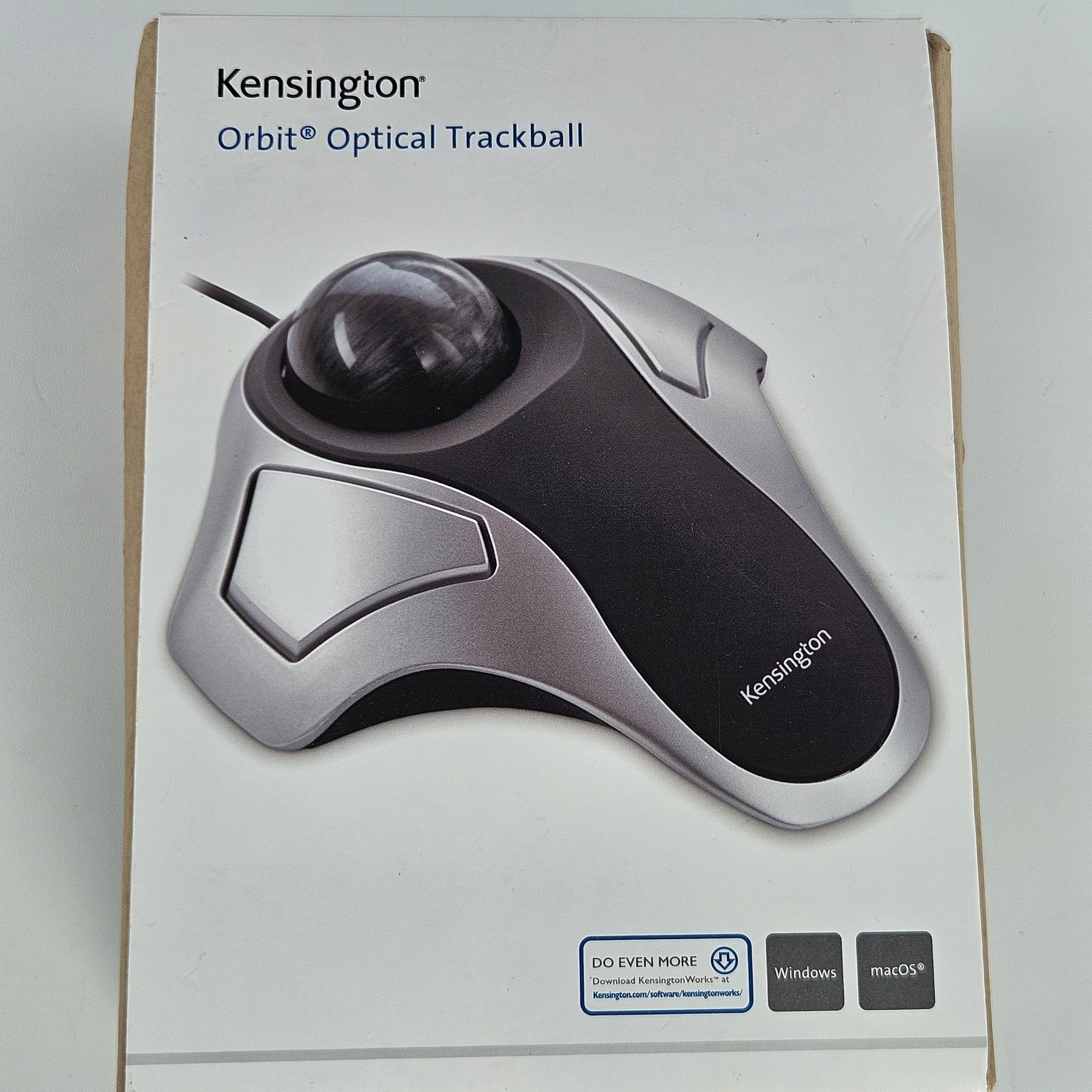 Kensington Orbit Optical Trackball Mouse USB Wired K64327 Tested with Box