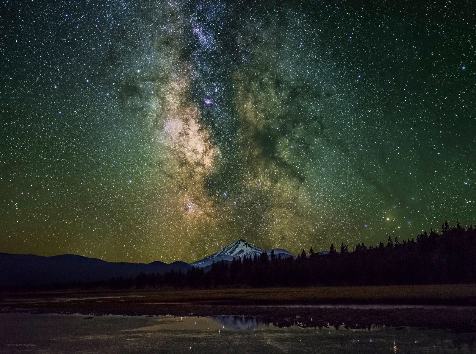 Landscape space universe stars sky looking up mountains Custom Gaming Mat Desk