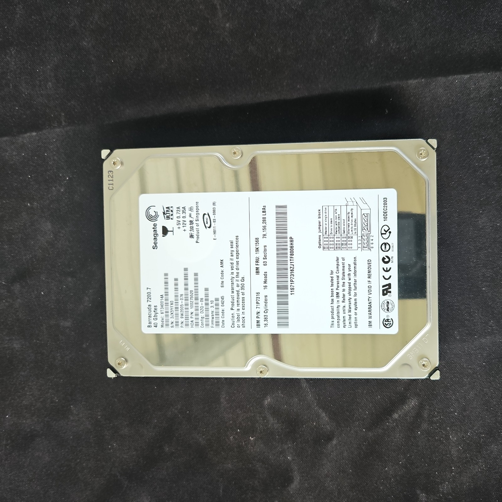 Seagate Barracuda 7200.7 ST380013AS 80GB SATA Hard Drive 