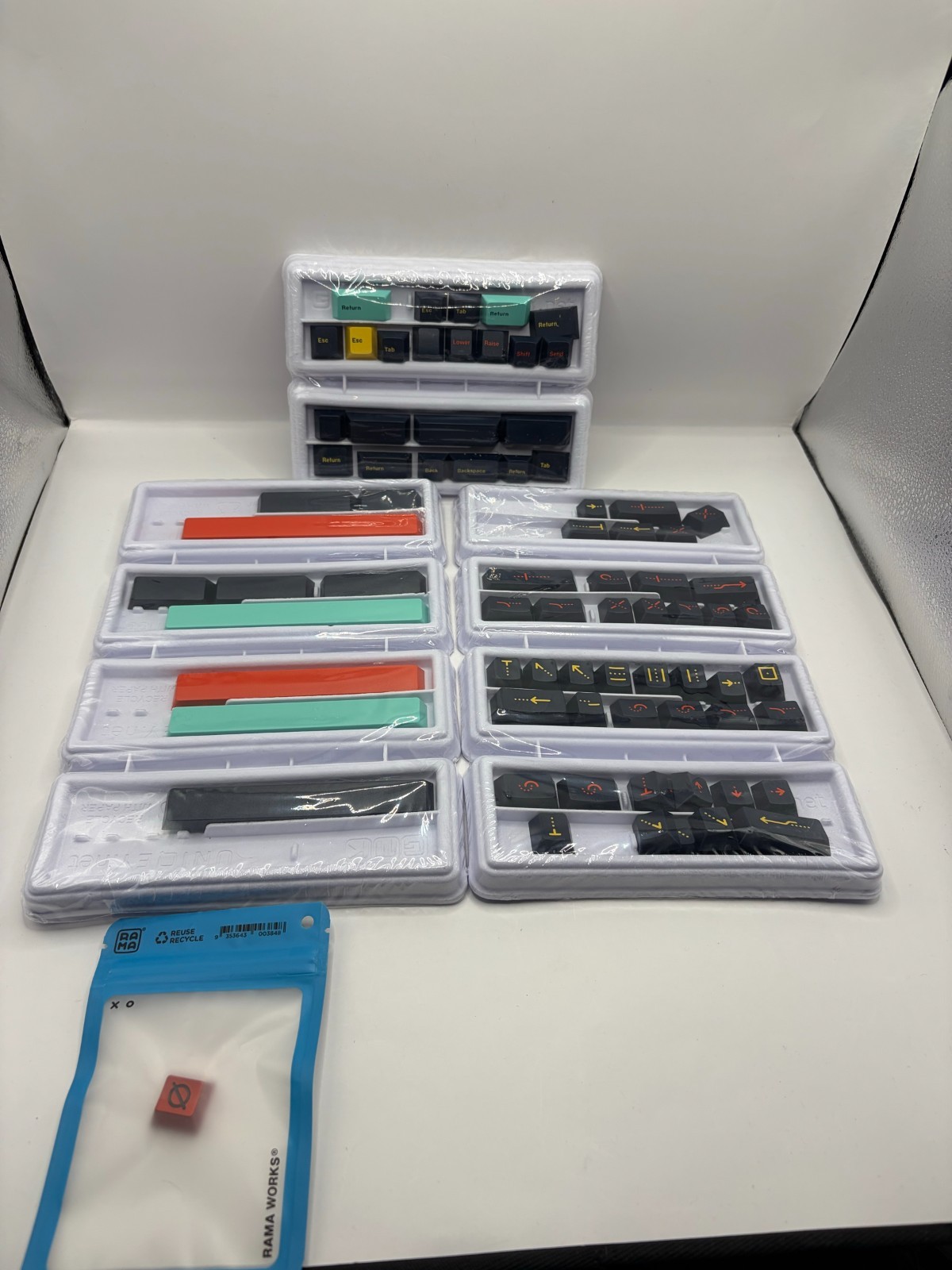 GMK Metropolis Extras Keycap Lot + RAMA Aluminum Novelty Keycap - New