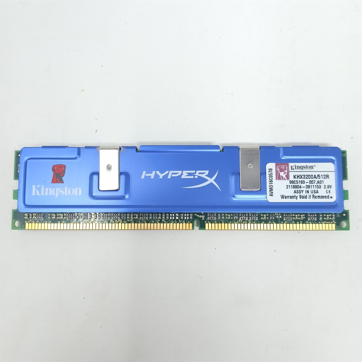 Kingston HyperX 512MB DDR 400MHz PC3200 Desktop RAM KHX3200A/512R Blue