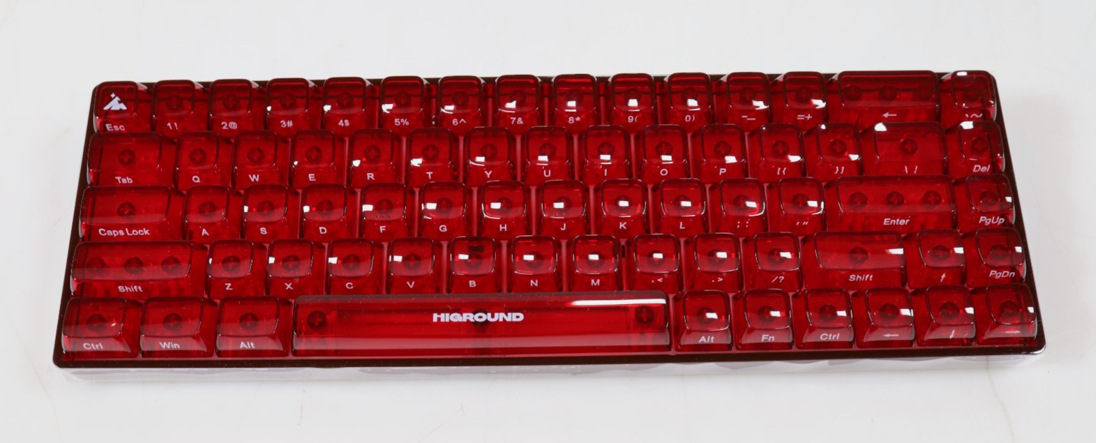 Higround HG68 Basecamp 65% CLEAR RUBY Mechanical Keyboard