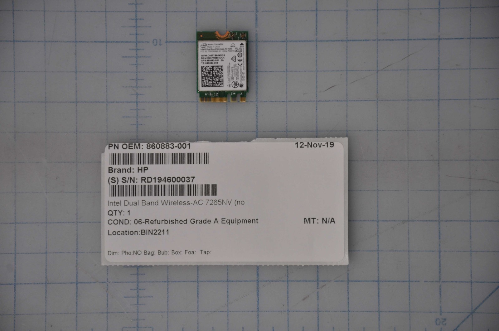 HP  Intel Dual Band Wireless-AC 7265NV (non v-Pro) 802.11ac 2x2 Used 860883-001