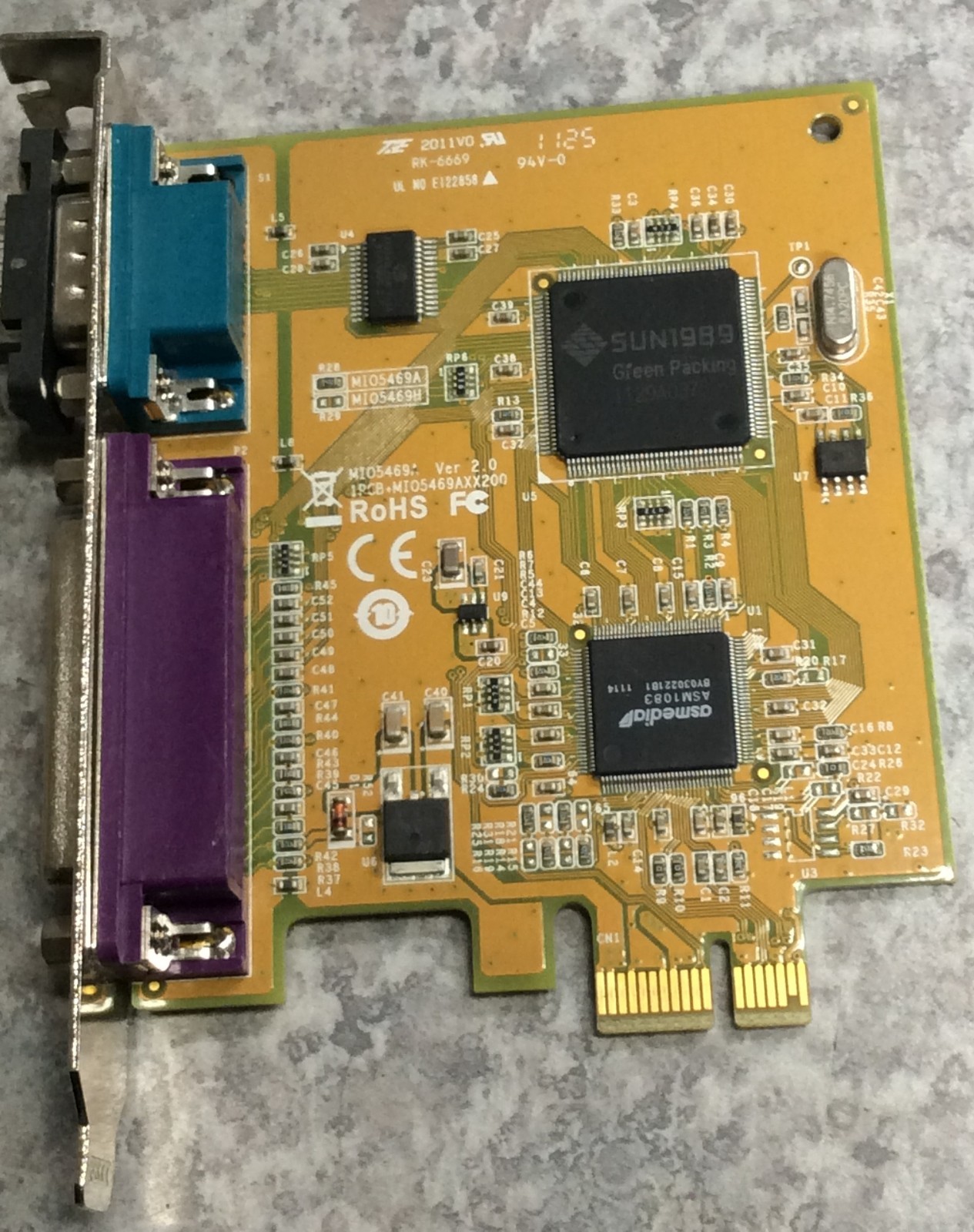 Dell 0GP385 Sunix Serial Parallel PCI-e Card RS232 LPT1 MIO5469A