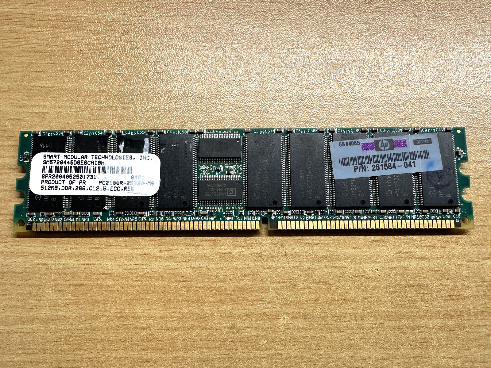RAM DDR1 ECC 512MB SMART MODULAR TECHNOLOGIES SM5726445D8E6CHIBH (4129N)
