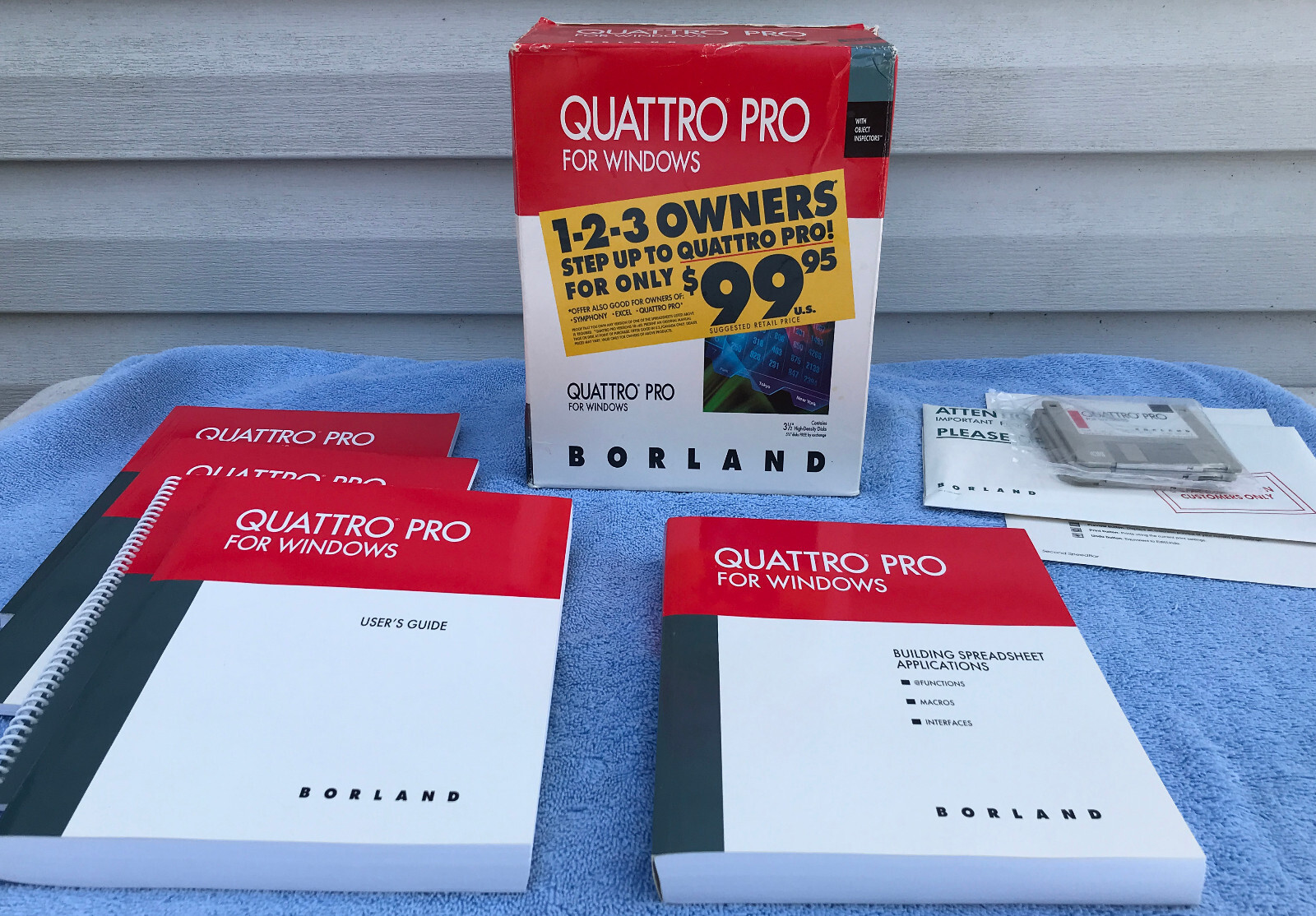 Borland Quattro Pro For Windows Ver 1.0  3.5" Floppy Disks Guides COMPLETE