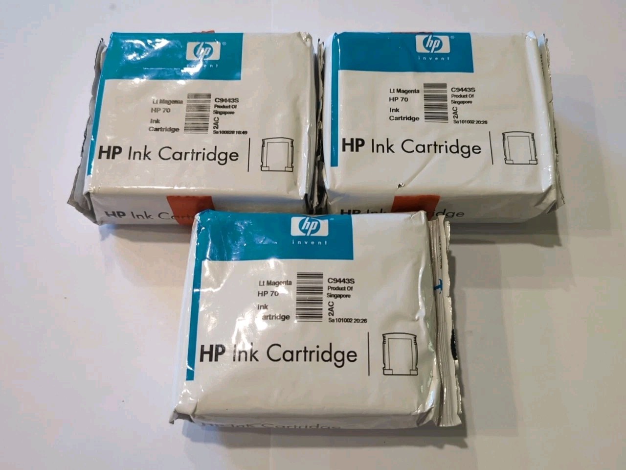 Lot Of 3 Genuine HP 70 Lt Magenta Ink 69ml DesignJet Q6675A L3S81B E1L21B  