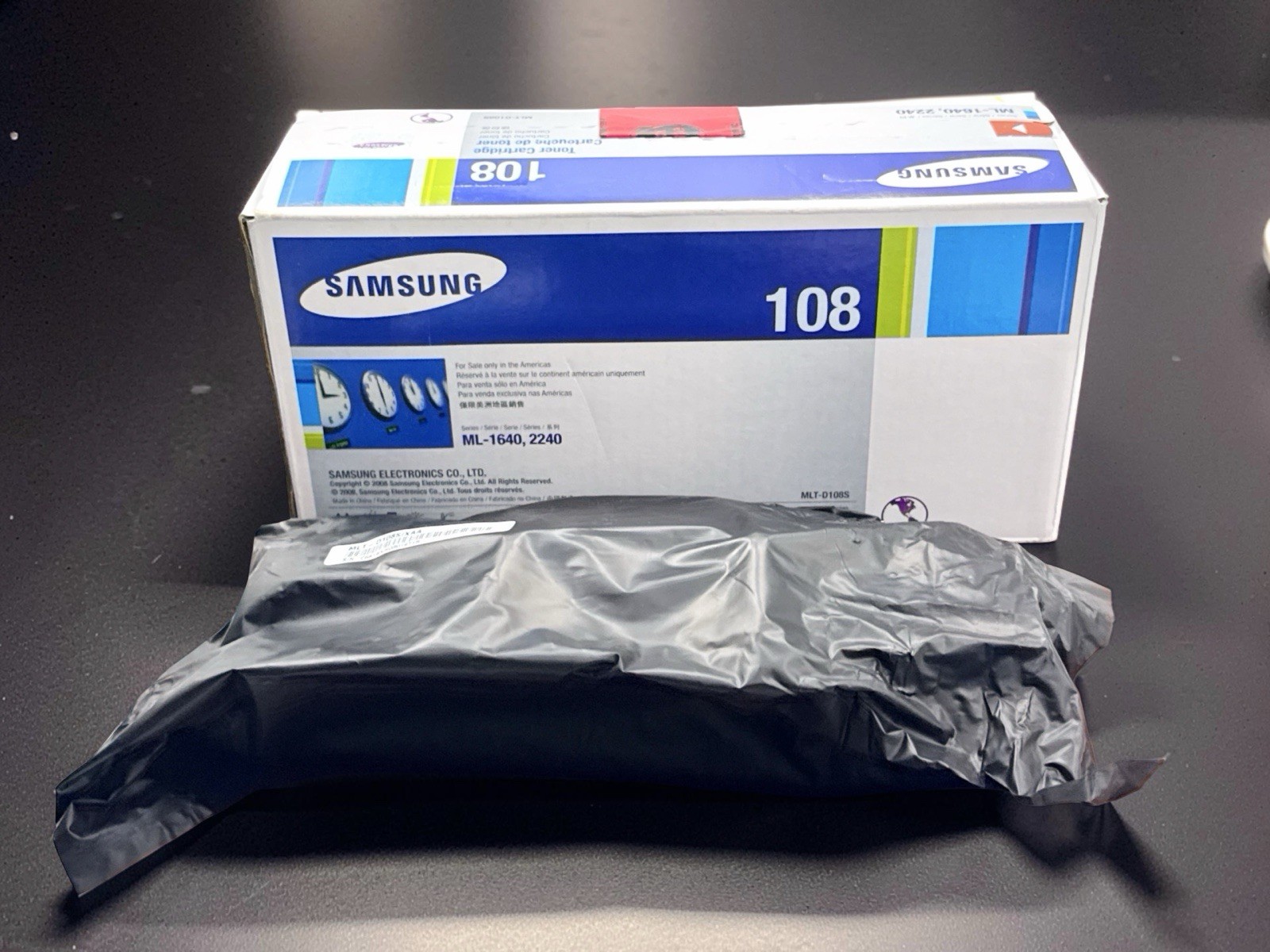 Samsung MLT-D108S/XAA Black Toner Cartridge ML-1640 ML-2240 Genuine OEM Open Box