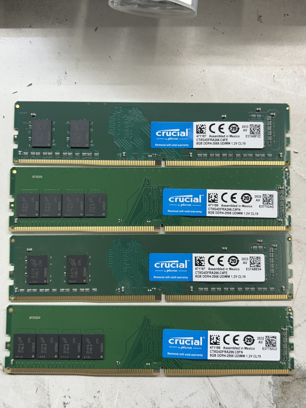 Crucial 32GB Kit DDR4 2660MT/S (8GB x4) Desktop Ram