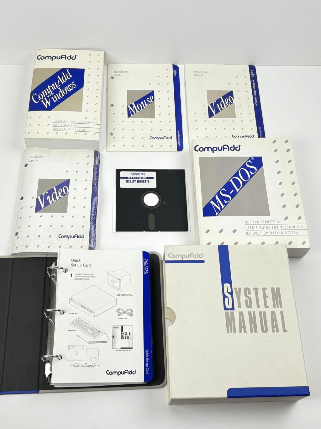 Vtg 1991 CompuAdd System Manual, Video & Mouse Manuals, MS-DOS & Windows Manuals