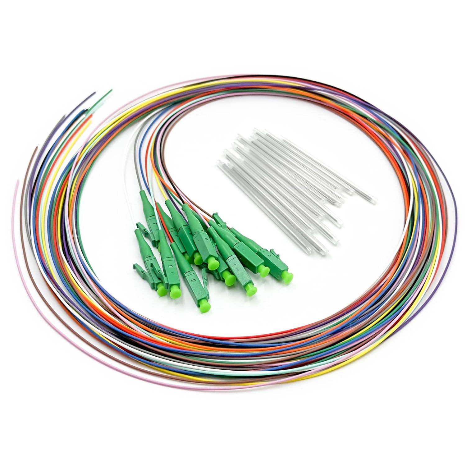 1.5 Meter 12 Strand Single Mode LC APC Fiber Pigtail, 9/125Um, OS1/OS2 Compatibl