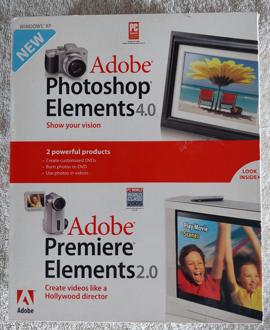 Adobe Photoshop Elements 4.0 & Adobe Premiere 2.0  Retail Box