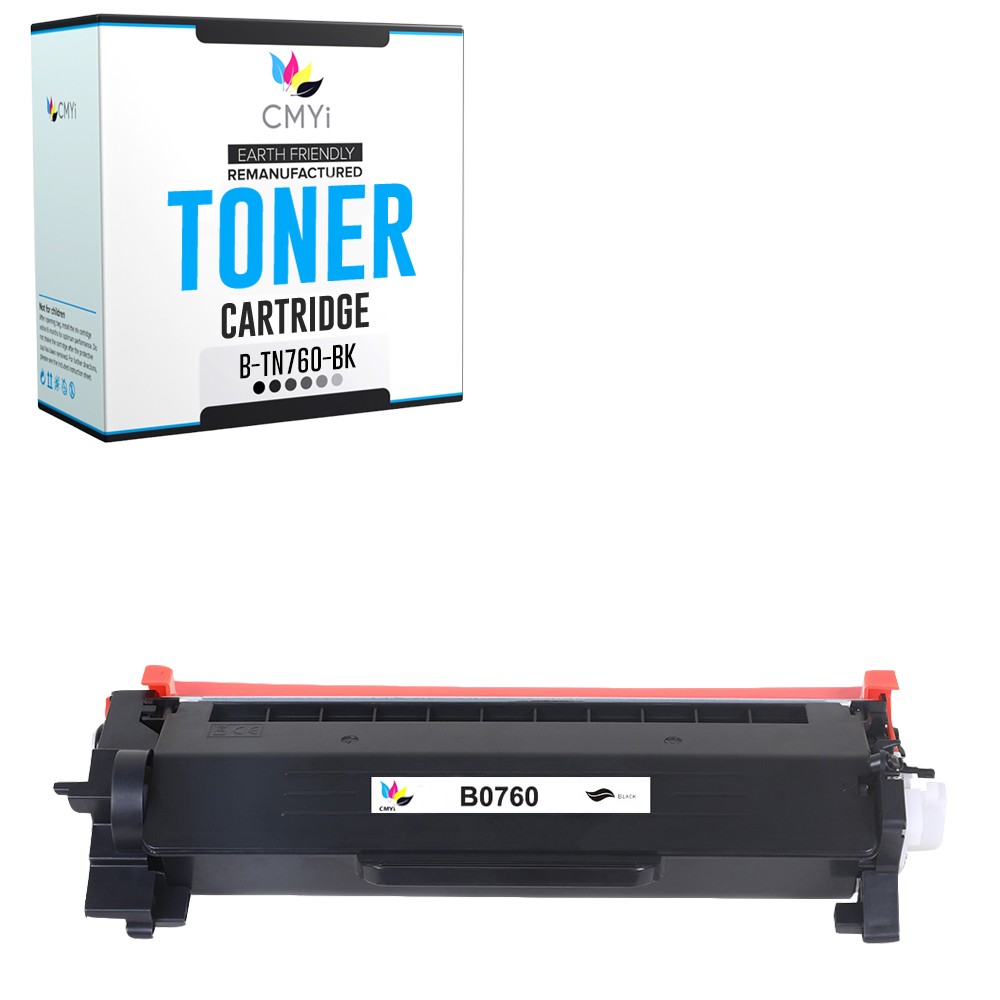 CMYi Compatible 1PK TN760 Toner Cartridge fits Brother HL-L2325DW MFC-L2690DW