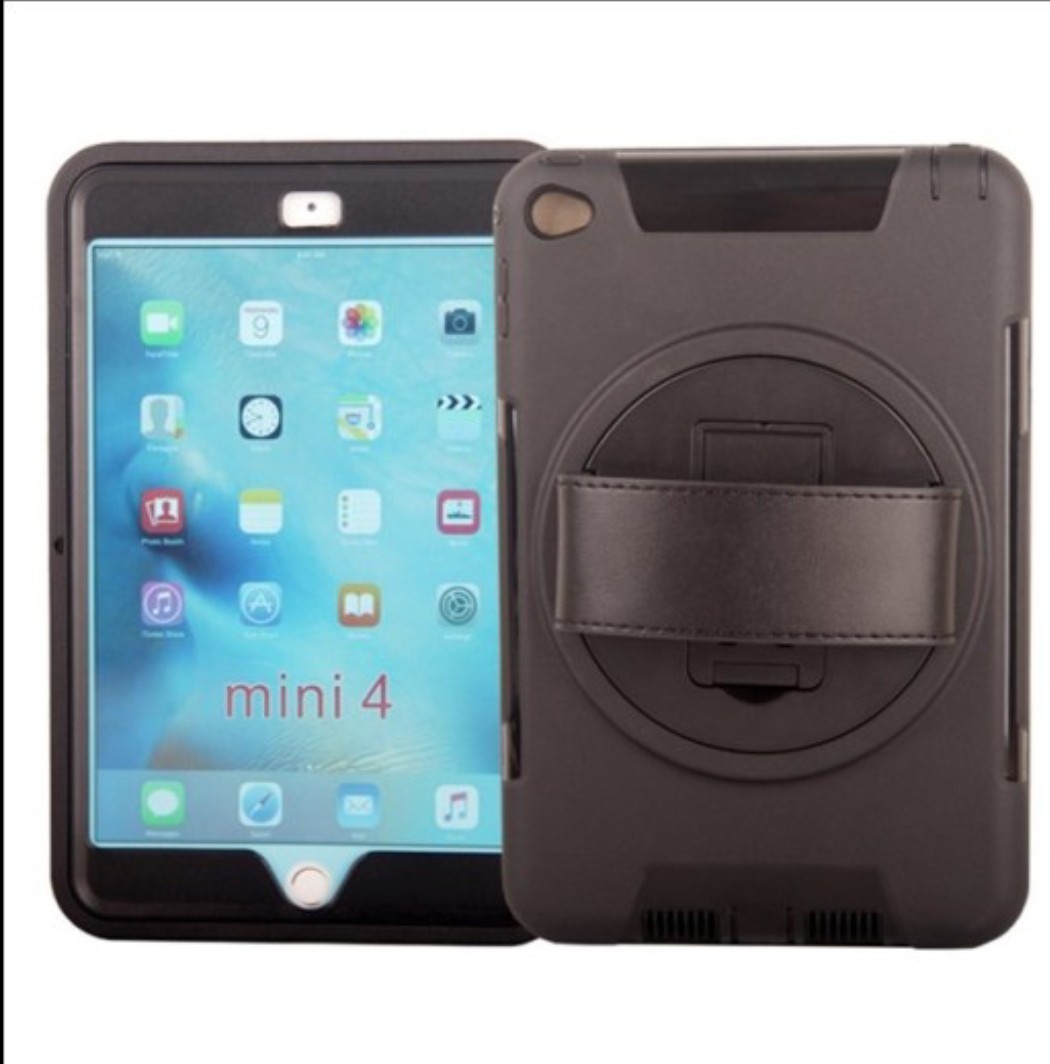 Black iPad Mini 4 Colorful Robot hard Phone Case Silicone TPU Shockproof Hybrid 