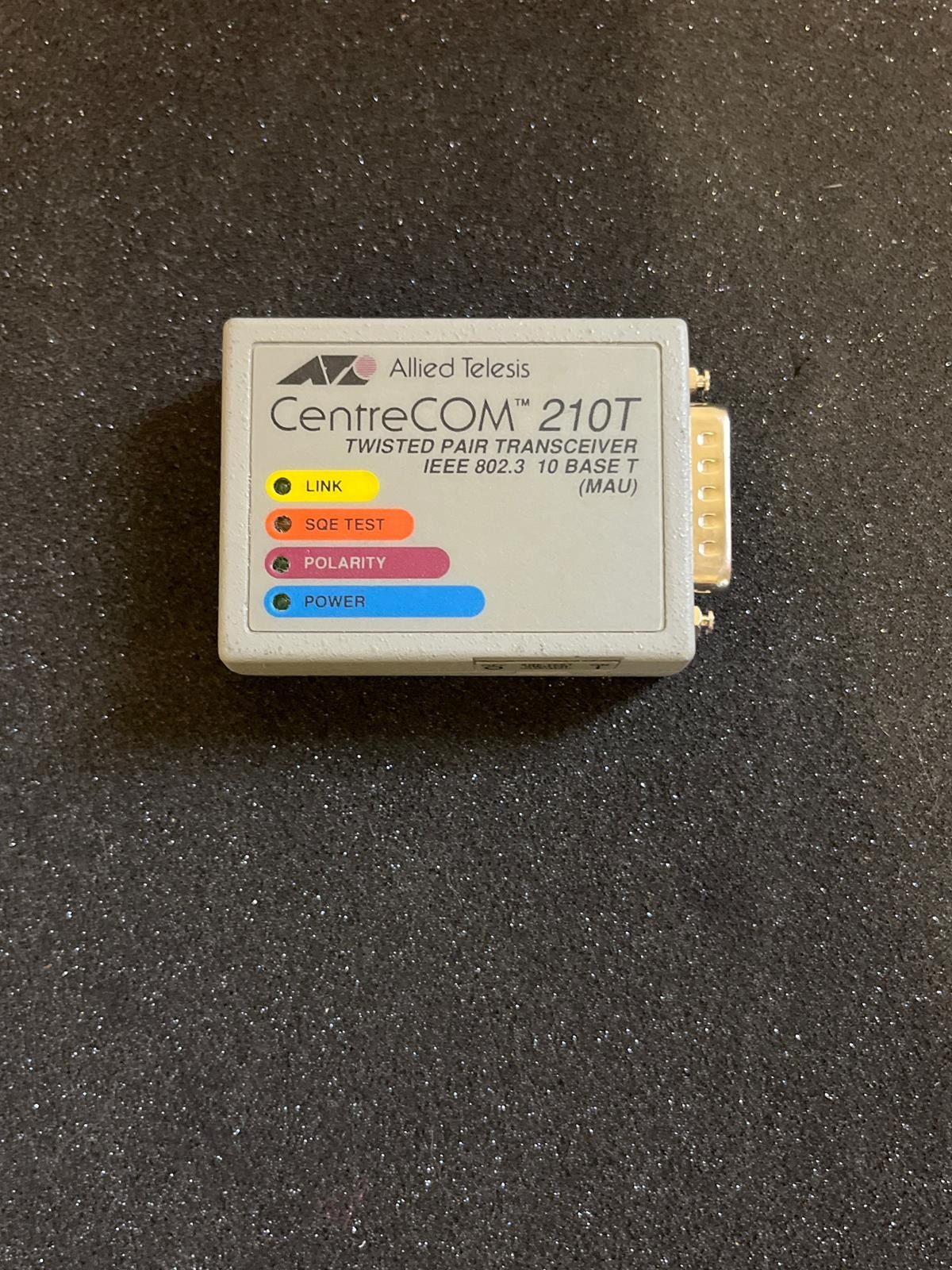 ALLIED TELESIS CENTRECOM 210T TRANSCEIVER FOR ETHERNET CABLES