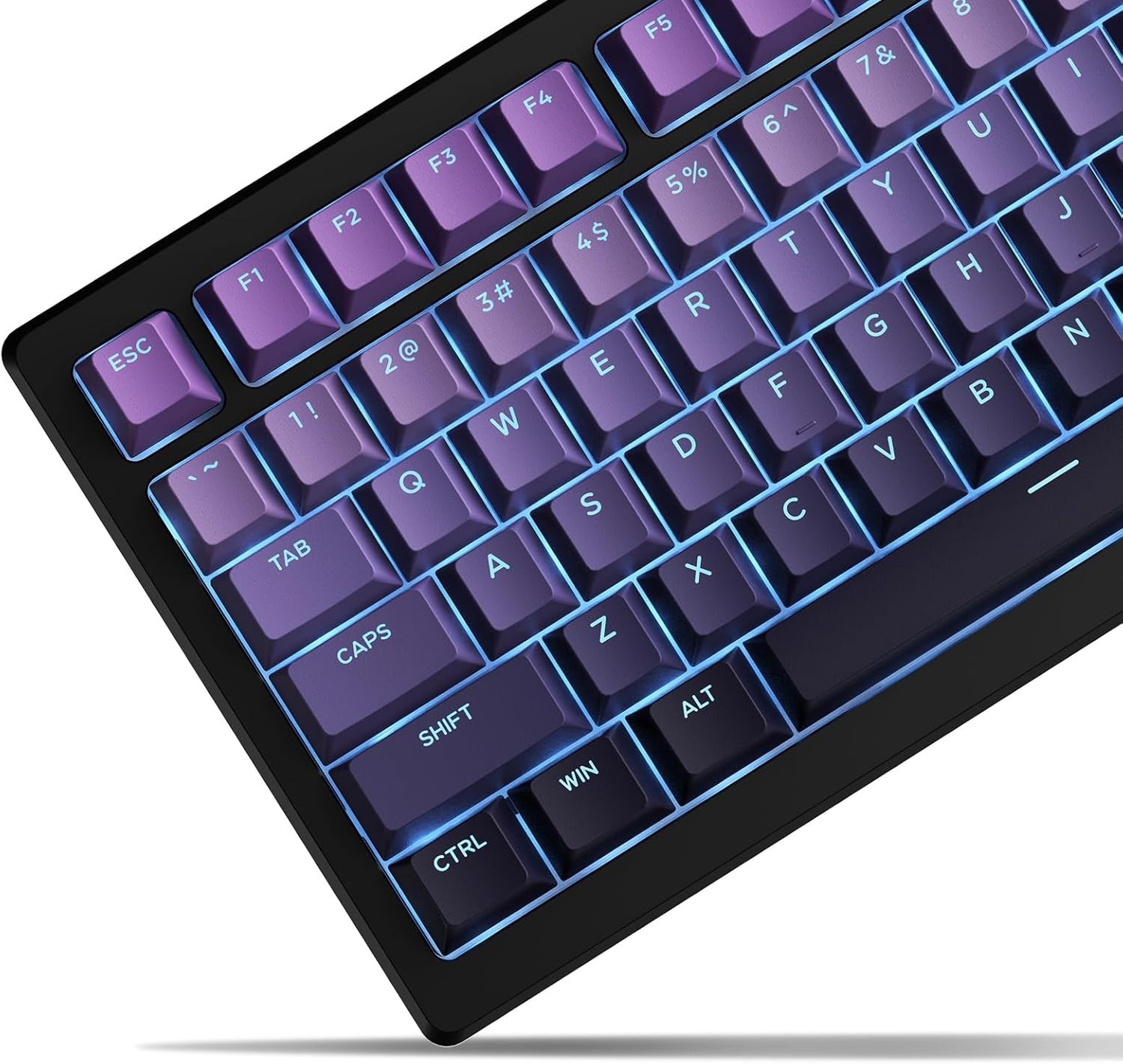 Custom Ergonomic Purple Gradient Keycap Set for Mechanical Keyboards - 134 Keys