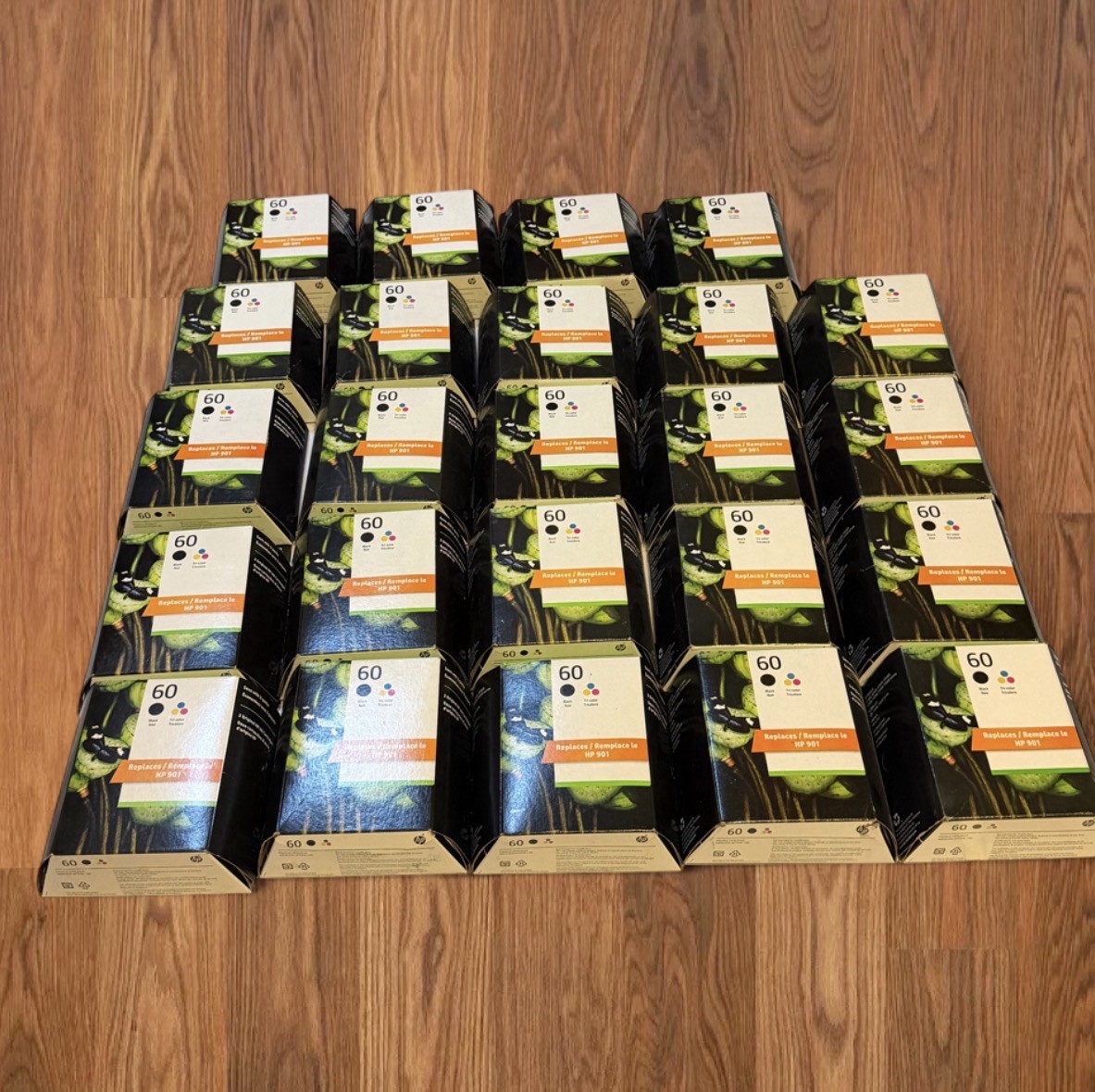Lot Of 24 HP 60 Black and Tri-Color Original Ink Cartridges Combo Pack Mixed Exp