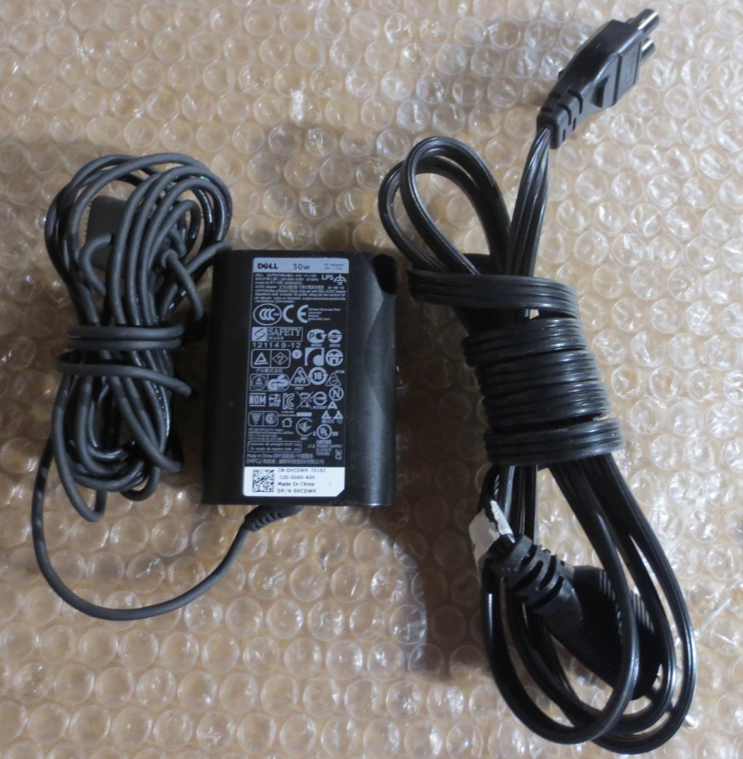 Dell 30W AC Adapter Power Supply Tablet Charger 0HCDWK AA30NM131 & Power Cable