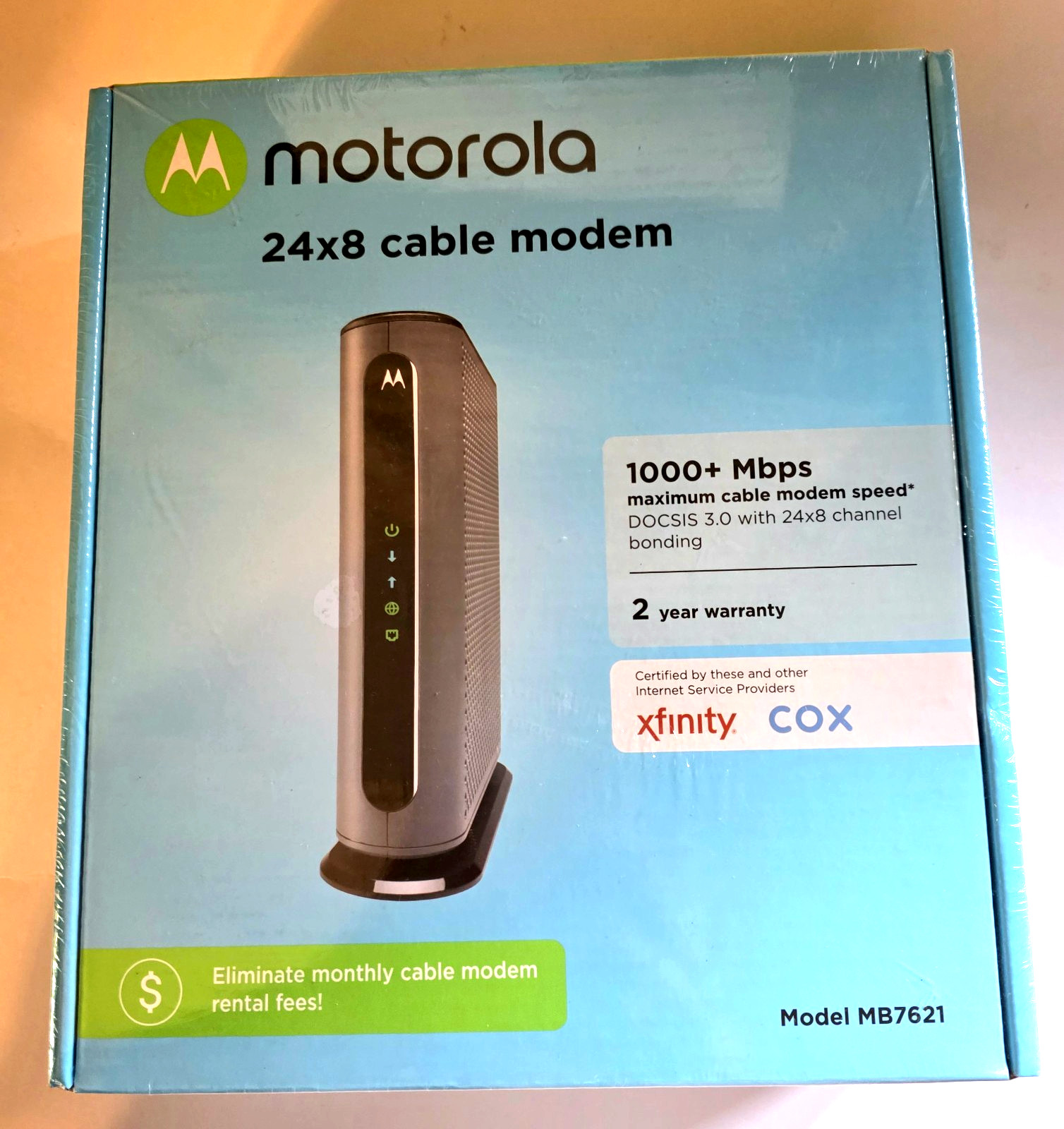 Motorola MB7621 24x8 DOCSIS 3.0 Cable Modem 1000 Mbps MB7621 New/Sealed