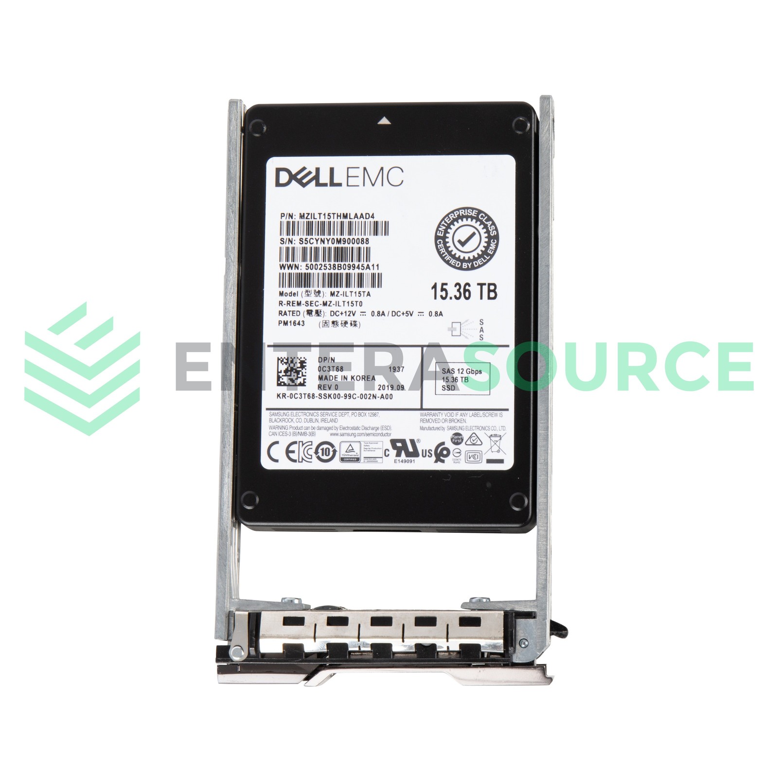 Dell C3T68-CML Compellent 15.36TB SAS 2.5" 12Gbps RI SSD | Samsung MZ-ILT15TA