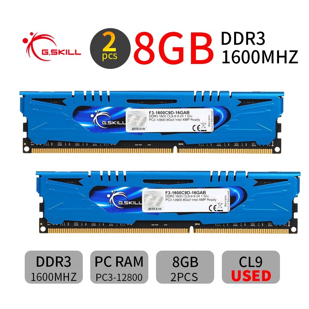 G.Skill Ares 16GB 2x 8GB DDR3 1600MHz CL9 PC3-12800U 240Pin DIMM Desktop Memory