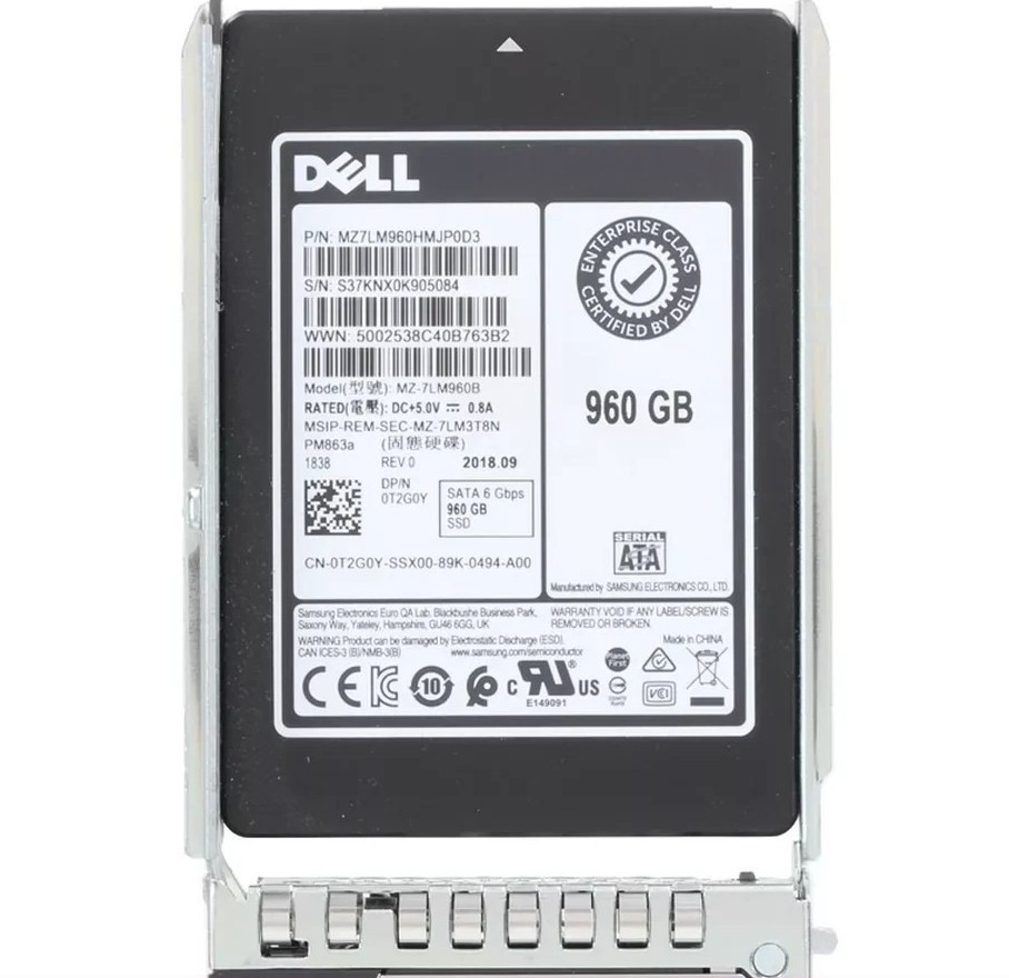 NEW DELL/Samsung 960GB 2.5" SATA 6Gb/s PowerEdge R440 R640 R740 R840 Server SSD