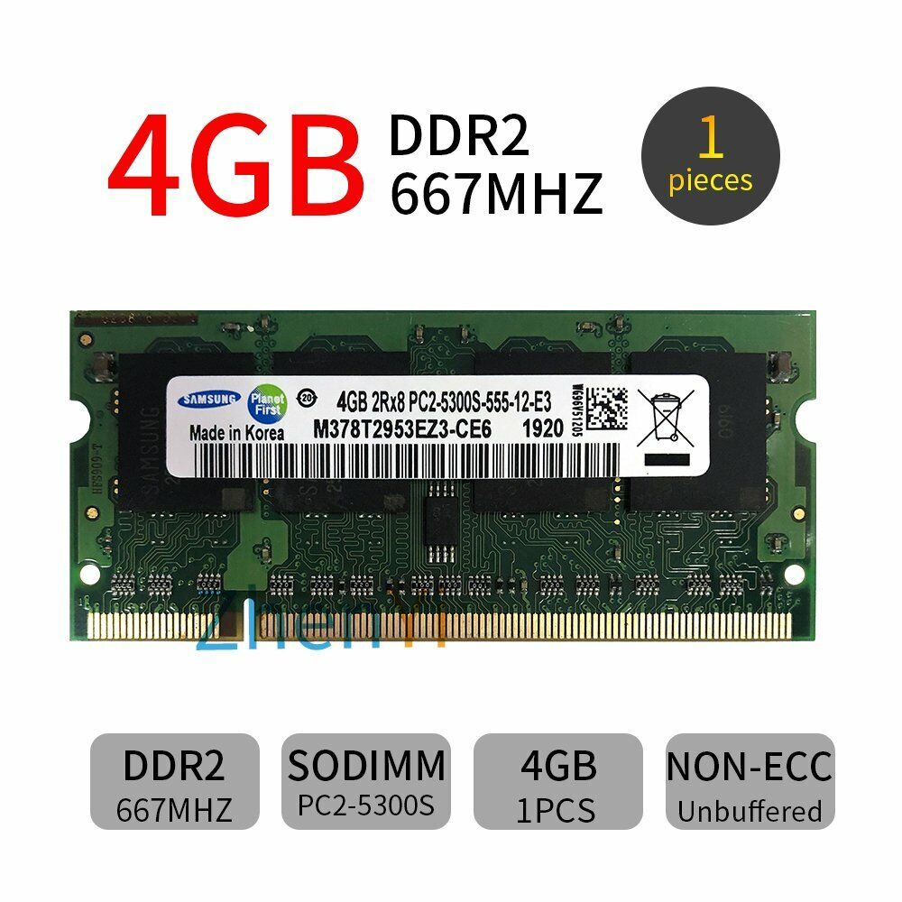 4GB 2GB 1GB DDR2 PC2-5300S 667MHz 1.8V Laptop Memory SODIMM RAM For Samsung LOT