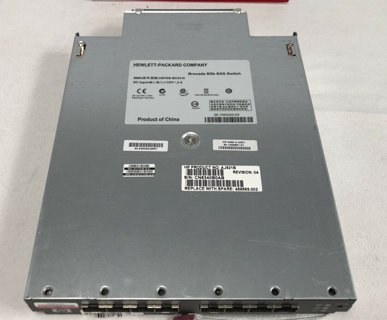 AJ821B HP Brocade 8/24c SAN Switch for BladeSystem c-Class
