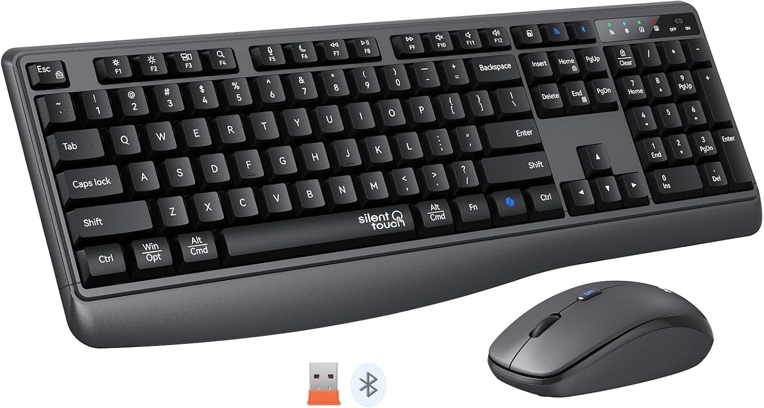 Full Size Large Print 2.4g Wireless Keyboard and Mouse with Oversized Print f...
