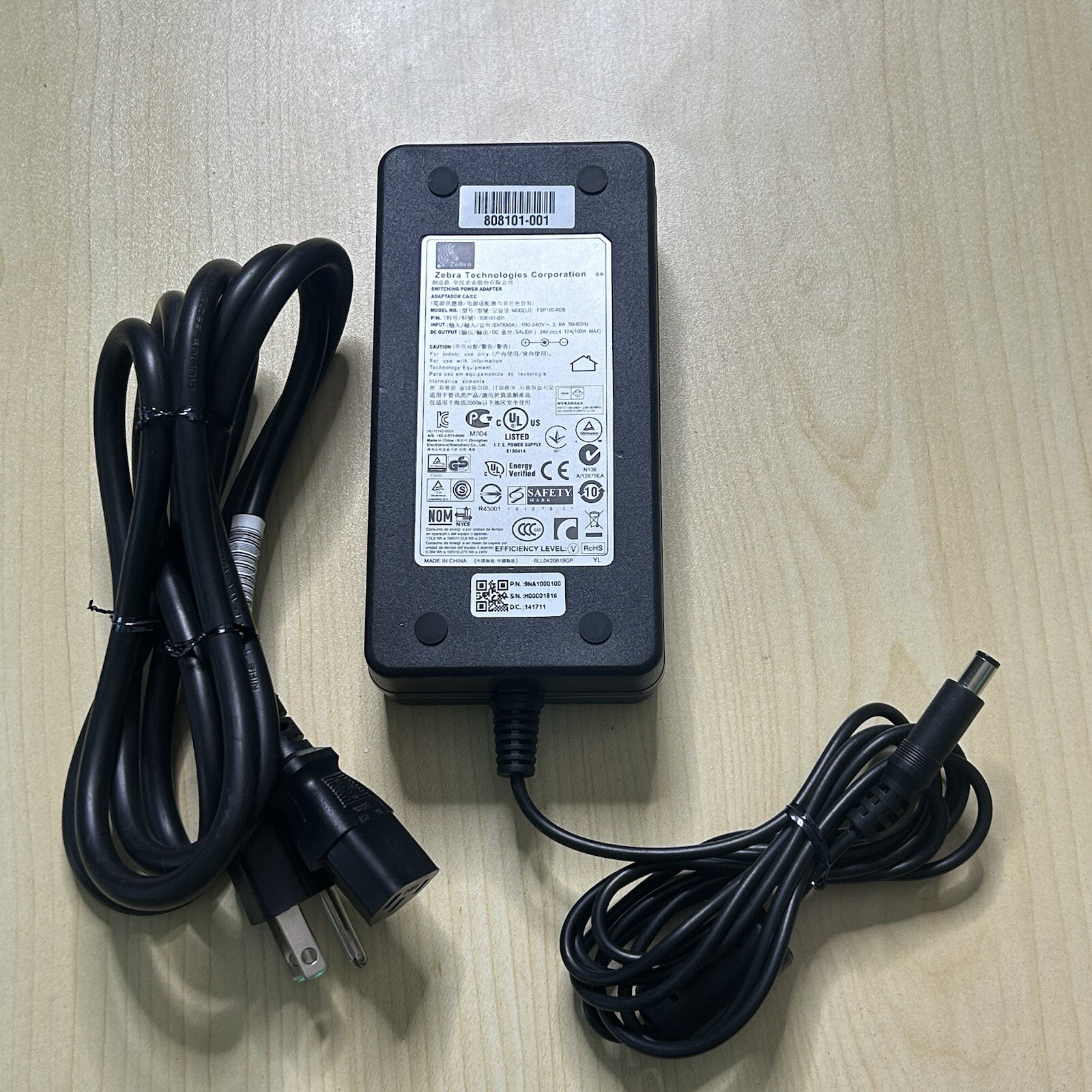 Zebra Switching Power Adapter Model FSP100-RDB 24V 4.17A 100W