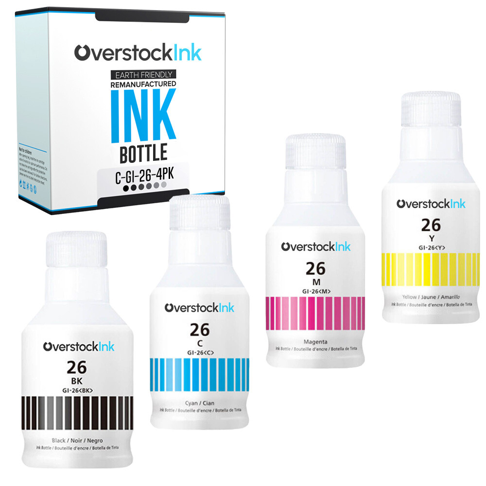 4-Pack Compatible OSI GI-26 Ink Bottles for Canon MAXIFY GX6020 GX7020