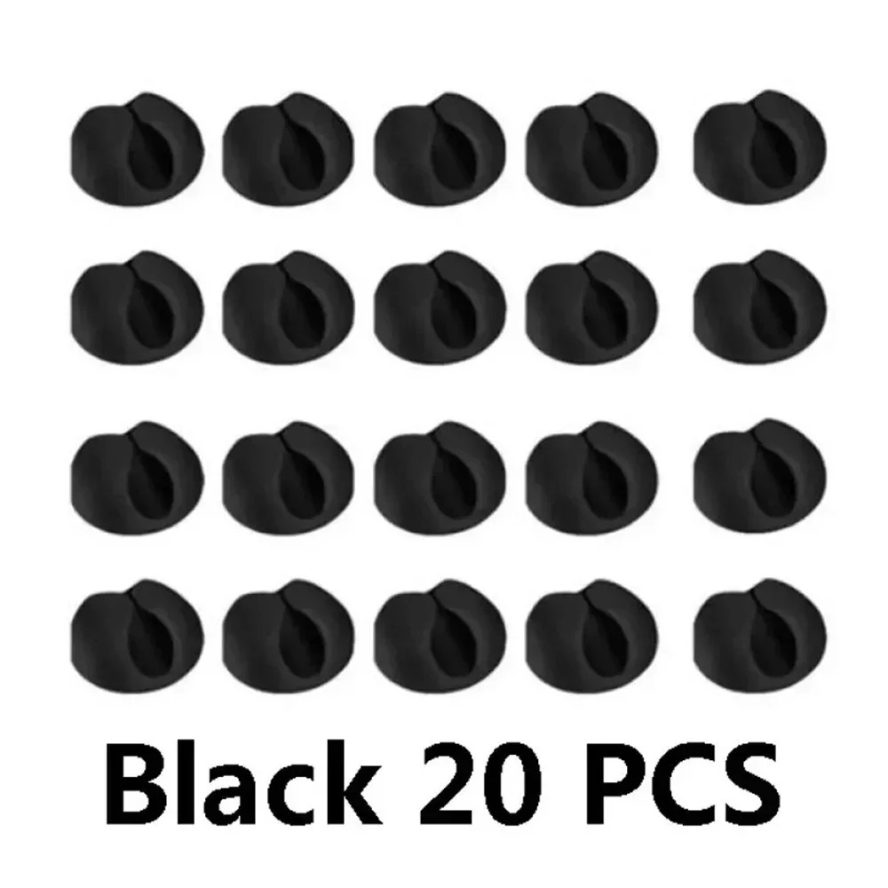 20PCS Desktop Tidy Management USB Cable Organizer Silicone Fixer Wire Wire Winde