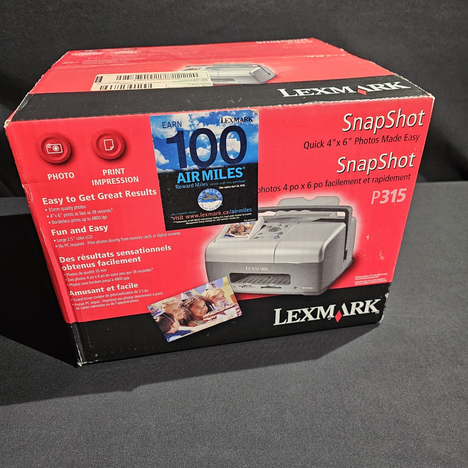 Lexmark SnapShot P315 Photo Printer 4”x 6” - Open Box READ