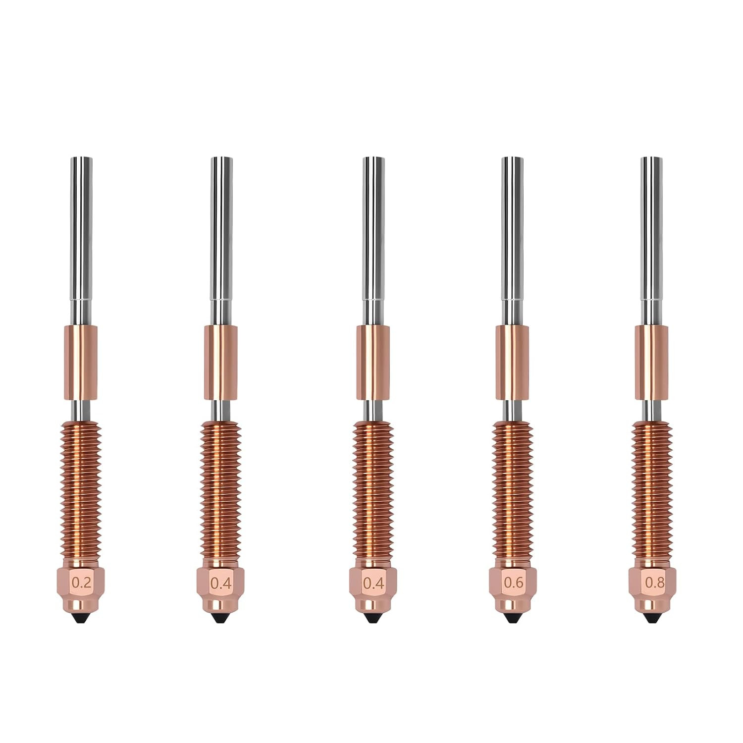 5PCS Quick-Swap Nozzle for Creality K1C, Titanium Copper Alloy Hardened Steel No
